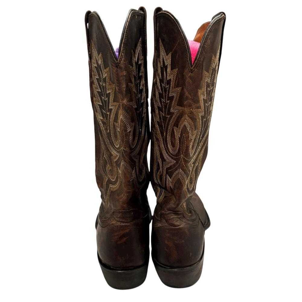 Lucchese Brown Leather Western Cowboy Boots, Sz 9D - Picture 5 of 16